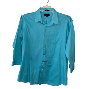 Alexander Julian Colours Men's Dress Shirt 3XLT Turquoise Big Tall 18–18.5 36/37